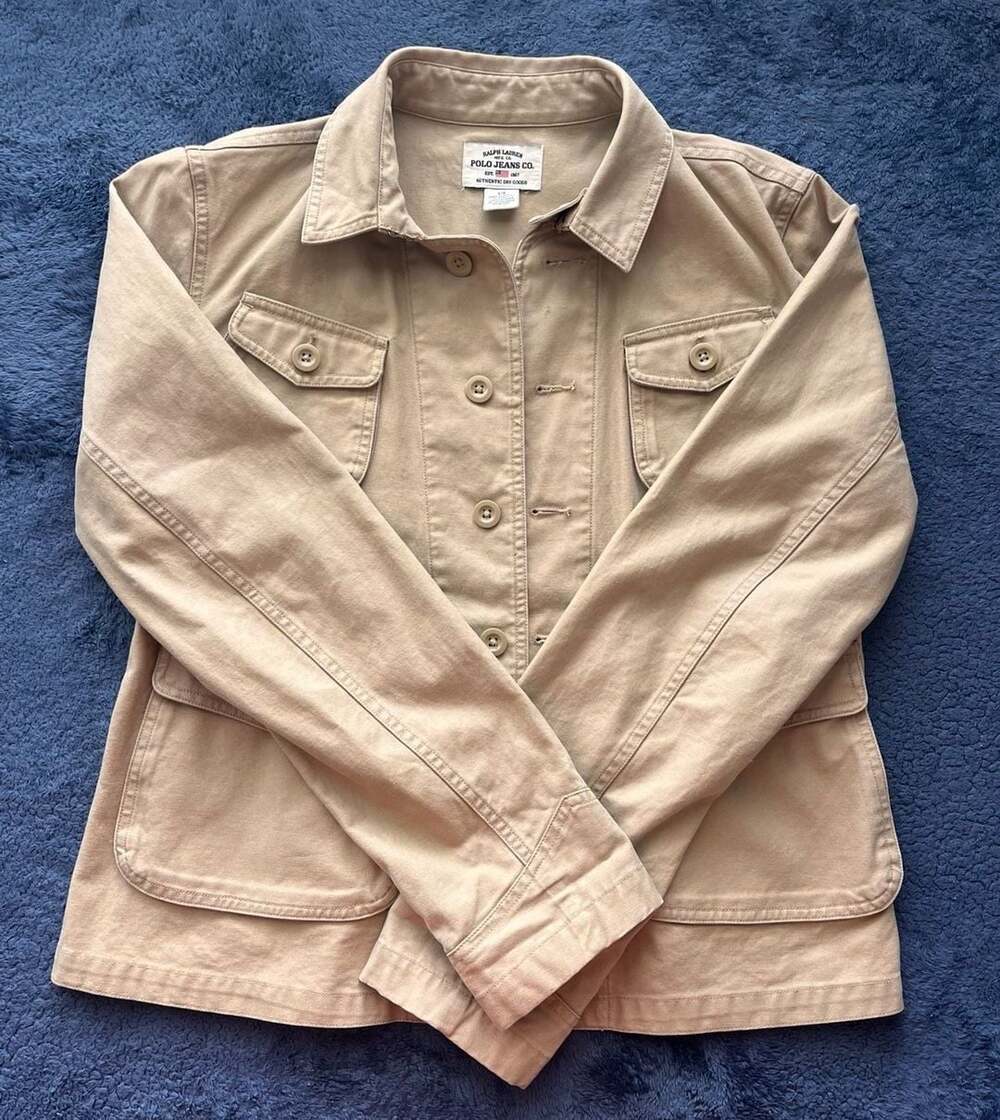 Vintage 90’s Polo Jeans Co. Ralph Lauren Women’s Khaki Utility Safari Jacket L